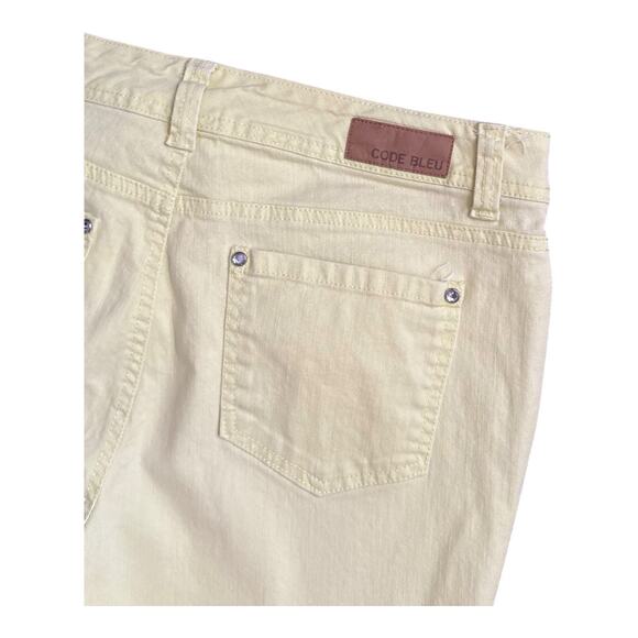 CODE BLEU Womens Size 10 Yellow Ankle Crop Denim Jeans 23.5" Inseam - Picture 3 of 7